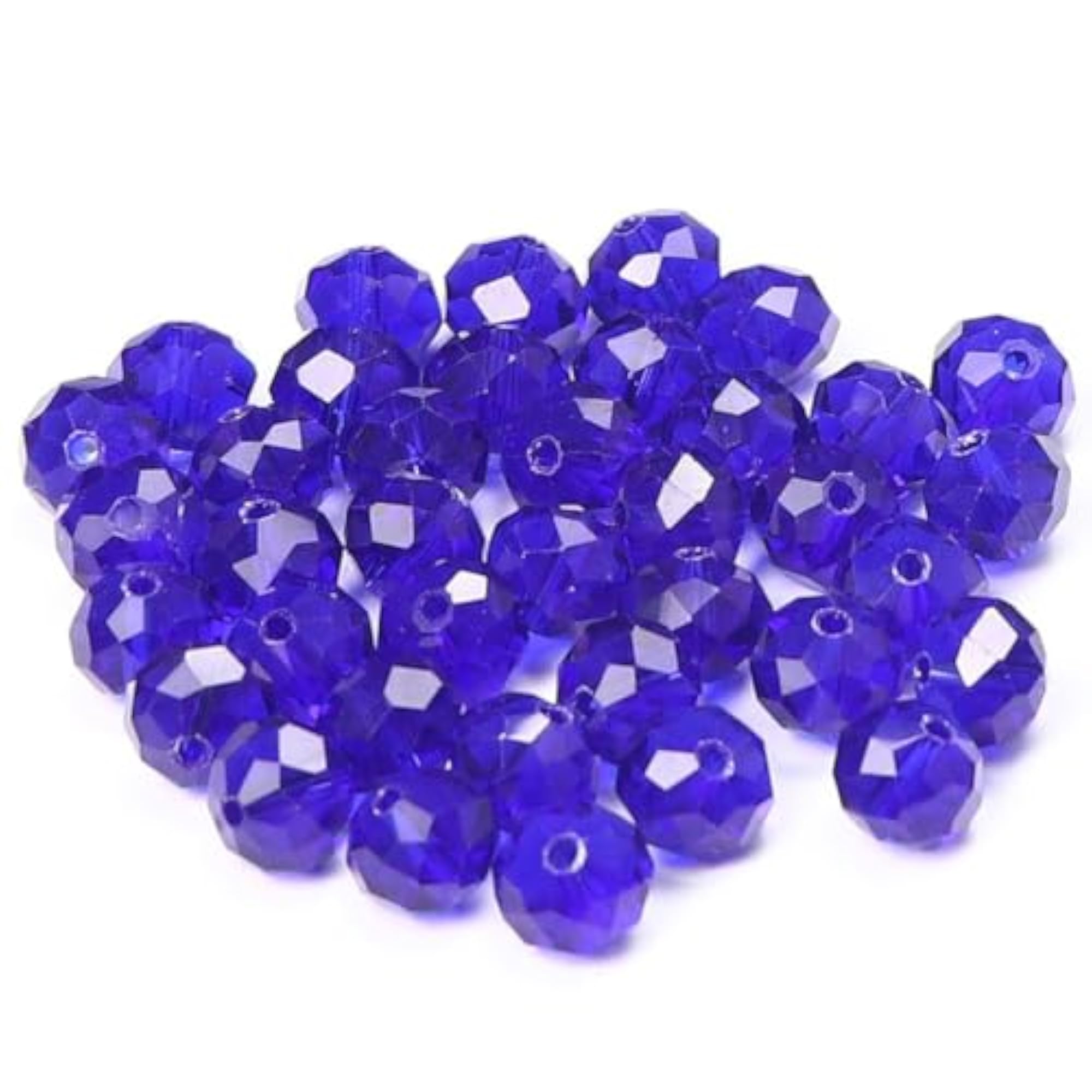 De-Lemon Sapphire Blue Faceted Glass Beads, 10mm, 250g