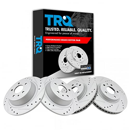 TRQ Front & Rear Brake Performance Rotor Kit Compatible with Ford Fusion Lincoln MKZ Hybrid