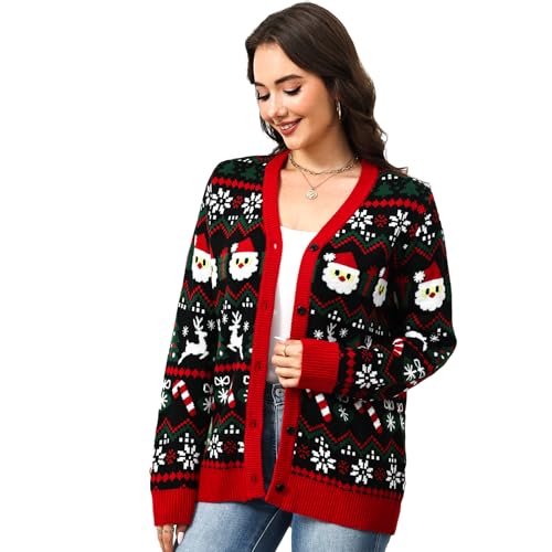 patinadrift Hässliche Weihnachten Strickjacke für Herren Damen,Ugly...