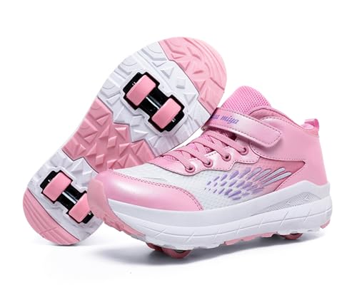 Rolling Skate Shoes for Boys Kids Girls Roller Sneaker with Detachable Wheels Fashion 4 Wheels Shoes Christmas Birthday Children Gift