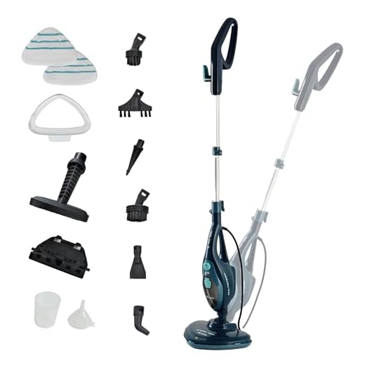 Ariete 4164 Steam Mop 10 in 1, Dampfreiniger, tötet 99,9% der Keime und Bakterien, Zubehör-Set, unbegrenzte Autonomie, 1500 Watt, blau
