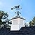 30" Square Manchester Vinyl Cupola with Black Aluminum roof and Black Aluminum Horse Weathervane by Good Directions