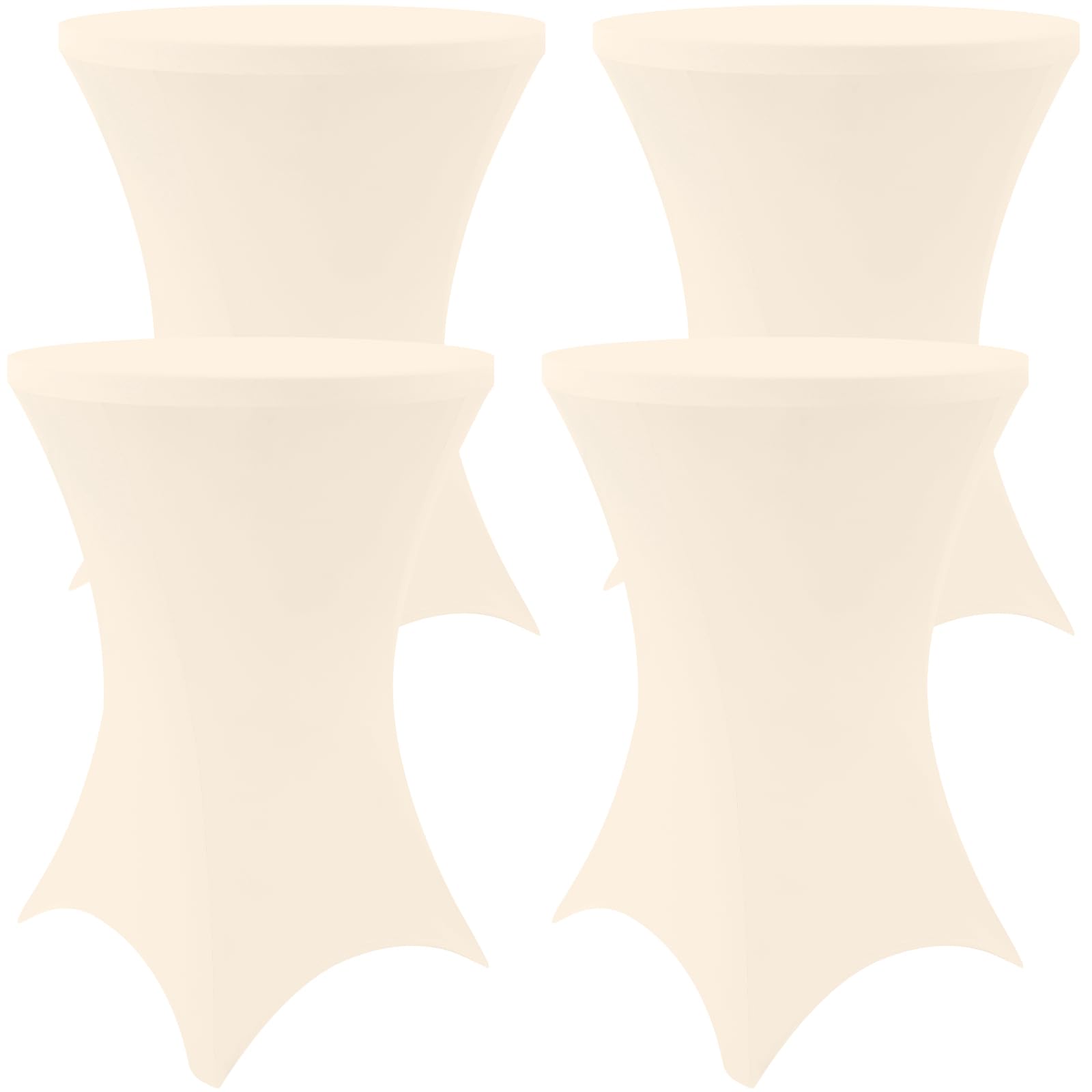 Photo 1 of Moosfor Spandex Cocktail Table Covers 4 Pack, Elastic Fitted Stretch Table Cloth, Round High Top Tablecloths for Bar, Party, Pub, Wedding & Banquet (Beige, 32x43 Inch)