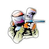 Auto-Aufkleber 11,1 cm * 10,6 cm Interessante Paintball Spieler PVC Dekoration Auto Aufkleber