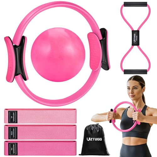 Exercices de pilates à la maison avec anneau et bandes pour tonifier le corps
