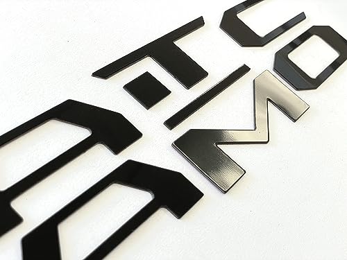 Image of Matte Black Tailgate ABS Plastic Letters Compatible with Taco 2016-2023 Rear Inserts Not Decals