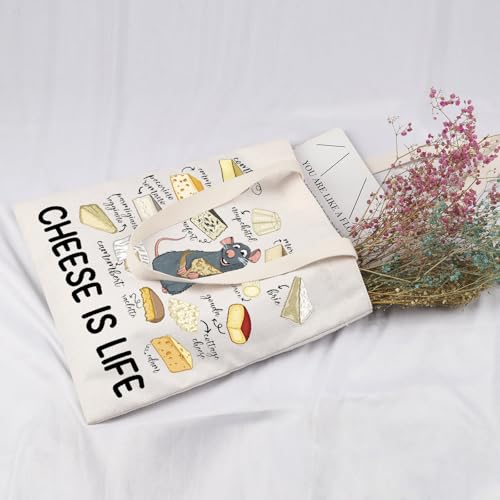 Bolsa Tote Cheese Is Life con diseño temático de queso miniatura 6
