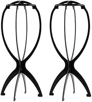 Wig Stand, Wig Head, Portable Wig Holder Wig Head Stand for All Wigs Travel Hair Stylist Gifts for Women 2PC