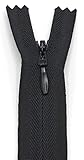 Reißverschluss Nahtverdeckt 22cm / 40 cm / 60 cm (580 Schwarz, 22 cm)