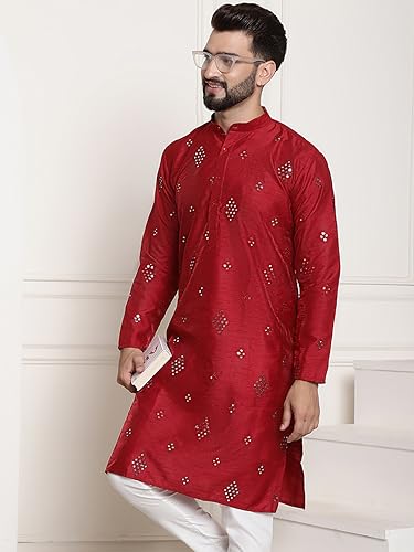Image of SOJANYA (Since 1958 Men's Silk Blend Designer Long Kurta