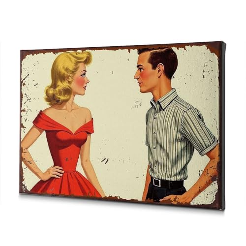 Tableau décoration murale salon et salle de bain toile homme femme 40x60