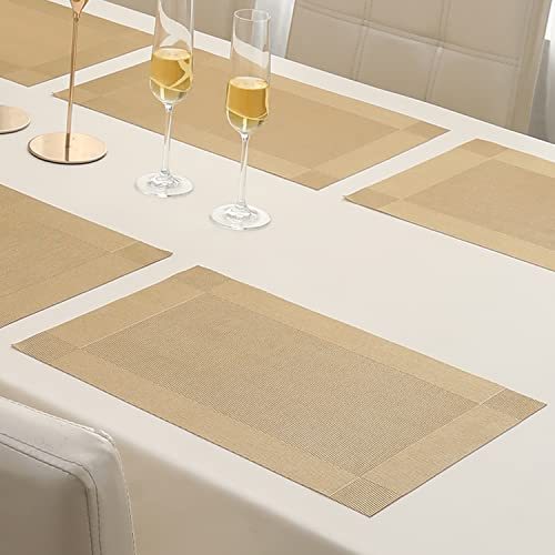 Image of HOKIPO PVC Washable 6 Pieces Dining Table Mats - 45x30 cm (AR3040)
