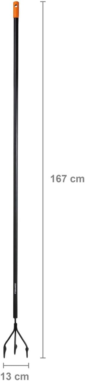 Fiskars Solid Cultivator, for Optimal Bed Preparation and Care, Length: 164 cm, Width: 12 cm, Black/Orange, 1016034