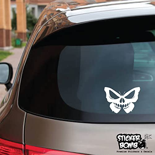 Skull Butterfly Tattoo Decal - Sticker Bomb Vinyl Decal For Car Truck, Computer, Anywhere! Premium 6 Year Outdoor Vinyl (Black, 1) #TOP4
