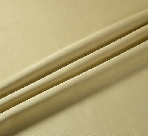 Image of LaVichitra 1 Piece Solid Premium Blackout Curtain - Thermal Insulated, 3 Layered, 100% Opaque Window - 5 feet, Light Beige
