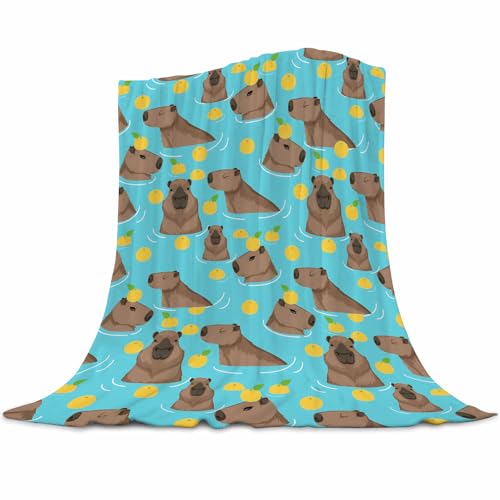 Gaakvrr Capybara Blankets for Kids, Capybara Throw Blanket, Lightweight Flannel Cozy Plush for Adult Kids, Capybara Decoration 150x200cm(60x80 Inch)