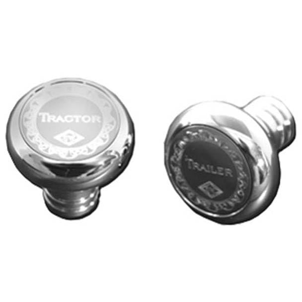 Replacement for Kenworth K100E Year 1990 Chrome Plated Billet Aluminum Threaded Tractor Trailer Parking Brake KNOB Screw ON by Technical Precision