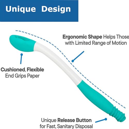 Sonhomay Extended Comfort Kit Toilettenhilfen Kit Butt Wiper Set mit Badebürste WC Wischwerkzeug Bottom Buddy Wischhilfe für Behinderte Ältere Schwangere Körperbehinderte