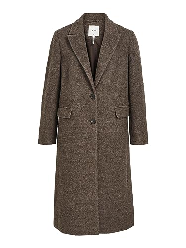 Manteau en laine long Object Objolga noir pour femme en coupe élégante