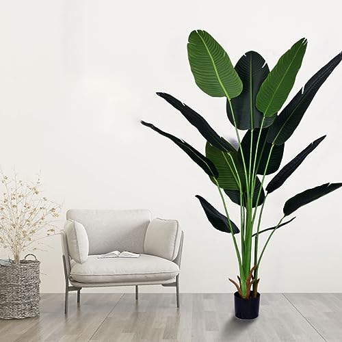 HGJH 人工バナナ 大型 160cm 人工観葉植物 インテリア 屋内 ポット付 造花 リビング オフィス おしゃれ 大きめ 鉢植え 植木 バナナ(人工) フェイクグリーン 人工観葉植物 インテリア グリーン ドラセナ コンシンナ トロピカル 人工観葉樹