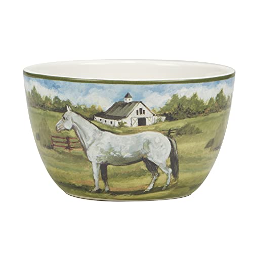 Certified International York Stables 24 Oz. Ice Cream/Dessert Bowls, Set Of 4 Assorted Designs, Multicolor #TOP3