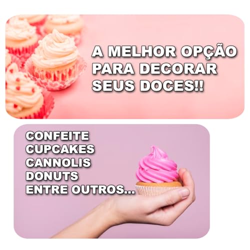 Kit Confeiteiro Decorador De Bolos E Doces Com 8 Bicos Bisnaga Caneta Injetor De Recheios Decoração