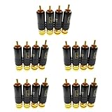 Cwmiibili 20X WBT-0144 Gold Plated for Plug for Plug-in Type AV Audio and Video Plug Video Plug Connector