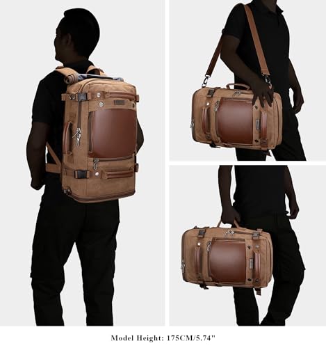 Image of WITZMAN Travel Backpack for Men Carry on Luggage Backpack Large Man Canvas Rucksack with Shoe Compartment
