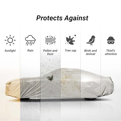 Image of Coverland Premium Plus Custom Fit Car Cover 1997-2019 Chevy Corvette C5, C6, C7 Waterproof All Weather Rain Snow UV Sun Hail Protector, Full Exterior Indoor Outdoor Car Cover Stripe(Light Gray /Black)