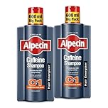 Alpecin Caffeine Shampoo C1 2x600ml | Against Thinning Hair | Shampoo for Stronger and Thicker Hair | Natural Hair Growth Shampoo for Men | Hair Care for Men Made in Germany