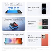 XIAOMI REDMI 17 5G, Smartphone 4+256 GB, Schwarz, 7500mAh Akku, 45W Laden – Ansicht 2