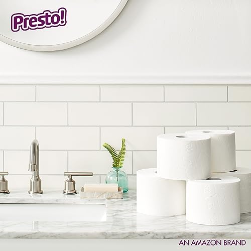 Image of Amazon Brand - Presto! FSC Certified 319 Sheet Roll Toilet Paper, Ultra 3-Ply, Unscented, 6 Rolls (Pack of 4), 24 Mega Rolls = 96 Regular Rolls, 7656 Count