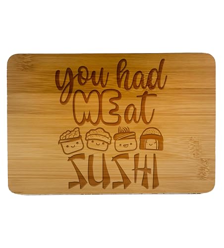 Tabla de Cortar de Madera con Diseño Kawaii Sushi miniatura 1