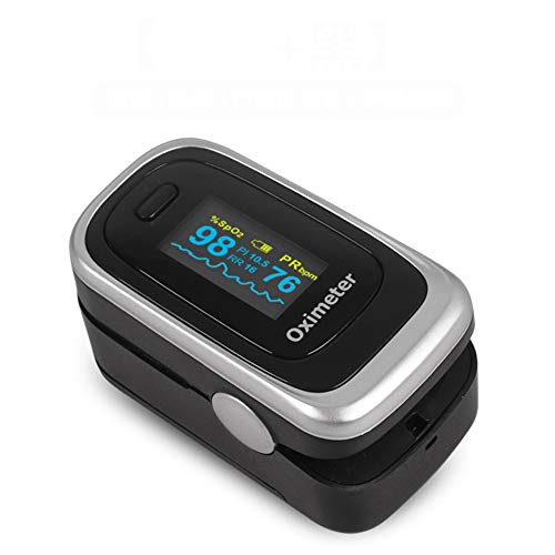 Pulse Oximeter Fingertip, Blood Oxygen Saturation Monitor for Pulse Rate, Heart Rate Monitor and SpO2 Levels with OLED Screen Display Batteries and Lanyard Included