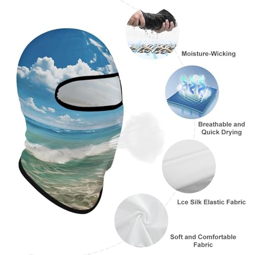 Balaclava Sandy Beach para Hombres y Mujeres, Máscara Facial de Protección Solar Transpirable con Cubrecabeza Completo para Senderismo, Ciclismo, Correr, Conducción miniatura 3