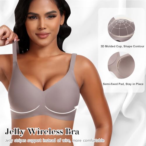 Image of Ganado Seamless Wireless Bras for Women No Underwire Bras Supportive Bralette Padded Comfort T Shirt Bra