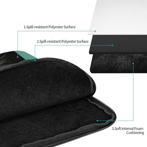 A Curious Cat Laptop Bag Durable Computer Carrying Case for Most Laptops and Ipads Shock Resistant Slim Sleeve 12 Inch3