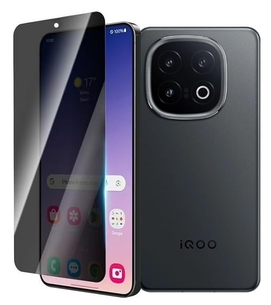 Image of [1Pack /Black FG Privacy Tempered Glass For iQOO 13 5G (Fingerprint Not Working) 9H Glass Anti-Spy Screen Guard,