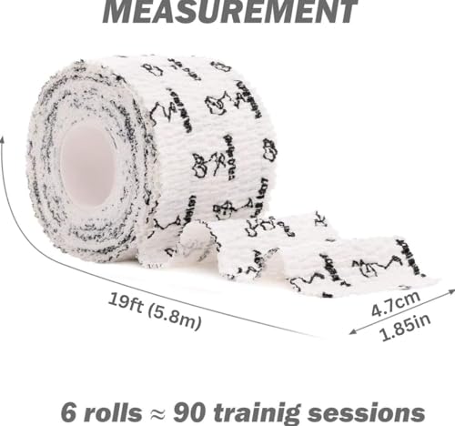 Image of WARM BODY COLD MIND 1.85 inch Weightlifting Thumb Tape - Hook Grip Tape for Powerlifting, Cross Training, Gym Tape, Workout, Weight Lifting Tape, Athletic Finger Wrap (White 6 Rolls)