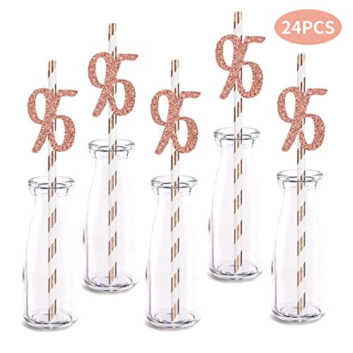 Pitillos decorativos rose gold 24 piezas fiesta miniatura 2