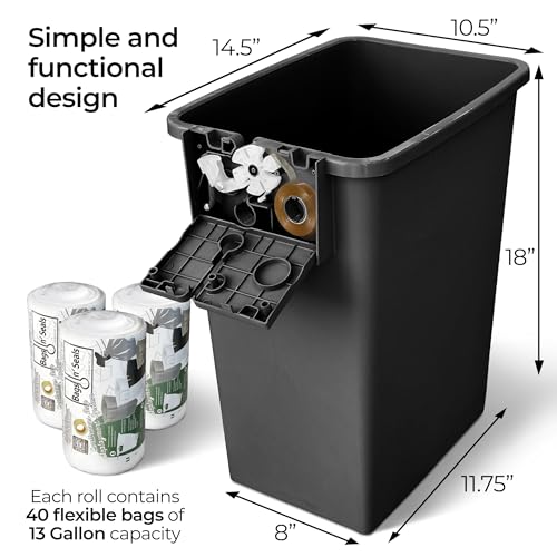 Caneca de basura rectangular 8.75 galones color negro miniatura 4