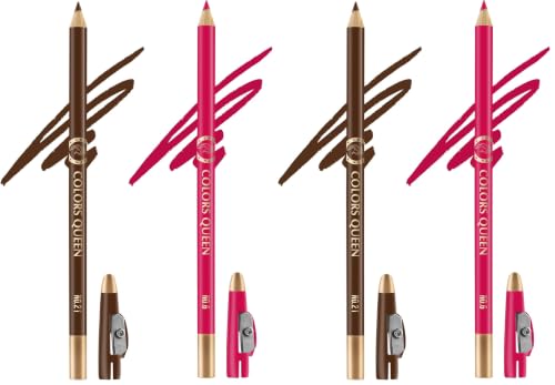 Image of Colors Queen Matte Lip Liner Pencil Combo Pack of 4 | Non Transfer Formula For Professional Makeup | Lip Liner Pencil Waterproof (Pack of 4 Combo 7)