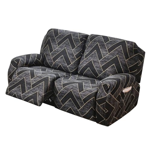Funda para sillón reclinable de 2 plazas elástica protector para sala de estar con estampado 2