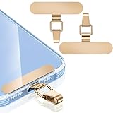 ZXZone 金属製電話テザータブ、傷防止メタル電話パッチ、フルフォンケース用ユニバーサル携帯電話ストラップパッド、2ピース(TB)(ゴールド)