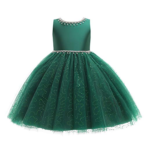 Weileenice Flower Girl Vintage Dress Kids Sparkly Rhinestone Tulle Formal Photo Shoot Wedding Party Prom Dresses