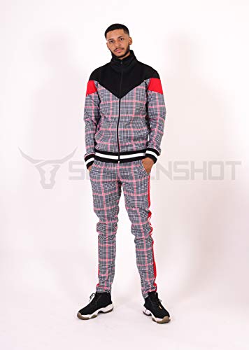 Image of SCREENSHOT-TRACK JACKET Mens Urban Hip Hop Premium Track Jacket - Slim Fit Side Taping Sportswear Urbanwear Streetwear Top