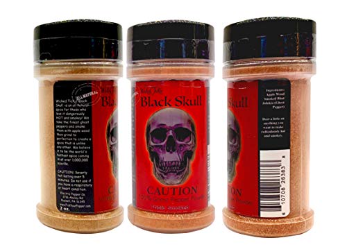 Wicked Tickle Black Skull Smoked Ghost Pepper Powder #TOP4