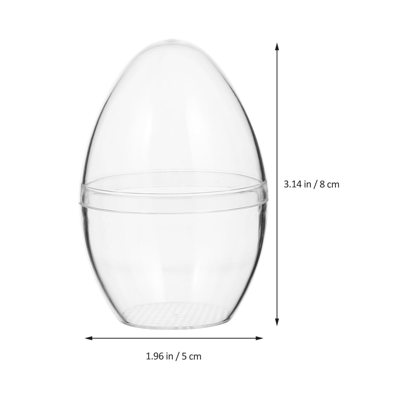 Amosfun 10pcs Clear Plastic Fillable Ball Ornament Egg Shape DIY Plastic Ball Bath Crafting Mold for Easter Wedding Party Decorations