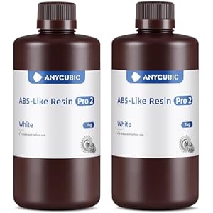 ANYCUBIC ABS-Like Resin Pro 2, Weiß 2pcs, 3D Drucker Resin mit erhöhter Festigkeit und Zähigkeit, Hoher Präzision und Geringe Schrumpfung, Weitgehende Kompatibilität mit allen Resin 3D Druck