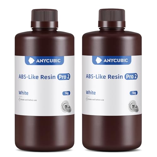 Image of ANYCUBIC 3D Printer Resin Bundle, ABS-Like Resin Pro 2 with Enhanced Strength and Toughness, Performance far Superior to ABS-Like Resin, Low Odor (White+White, 2kg)